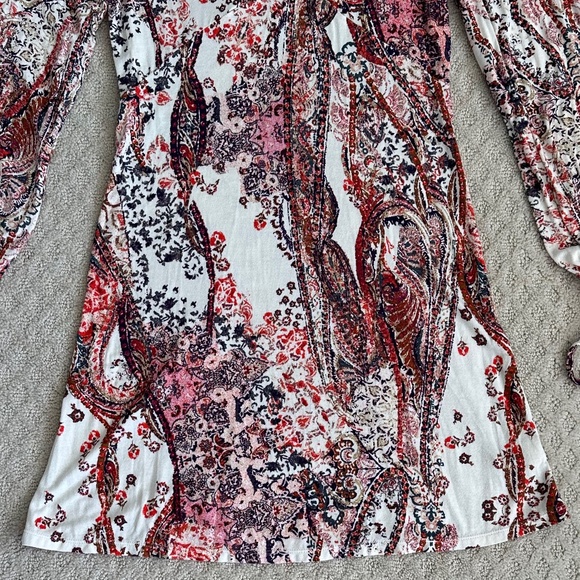 Free People All Dolled Up Knit Mini Dress Ivory Paisley Small NWT Boho Fall - Picture 6 of 16